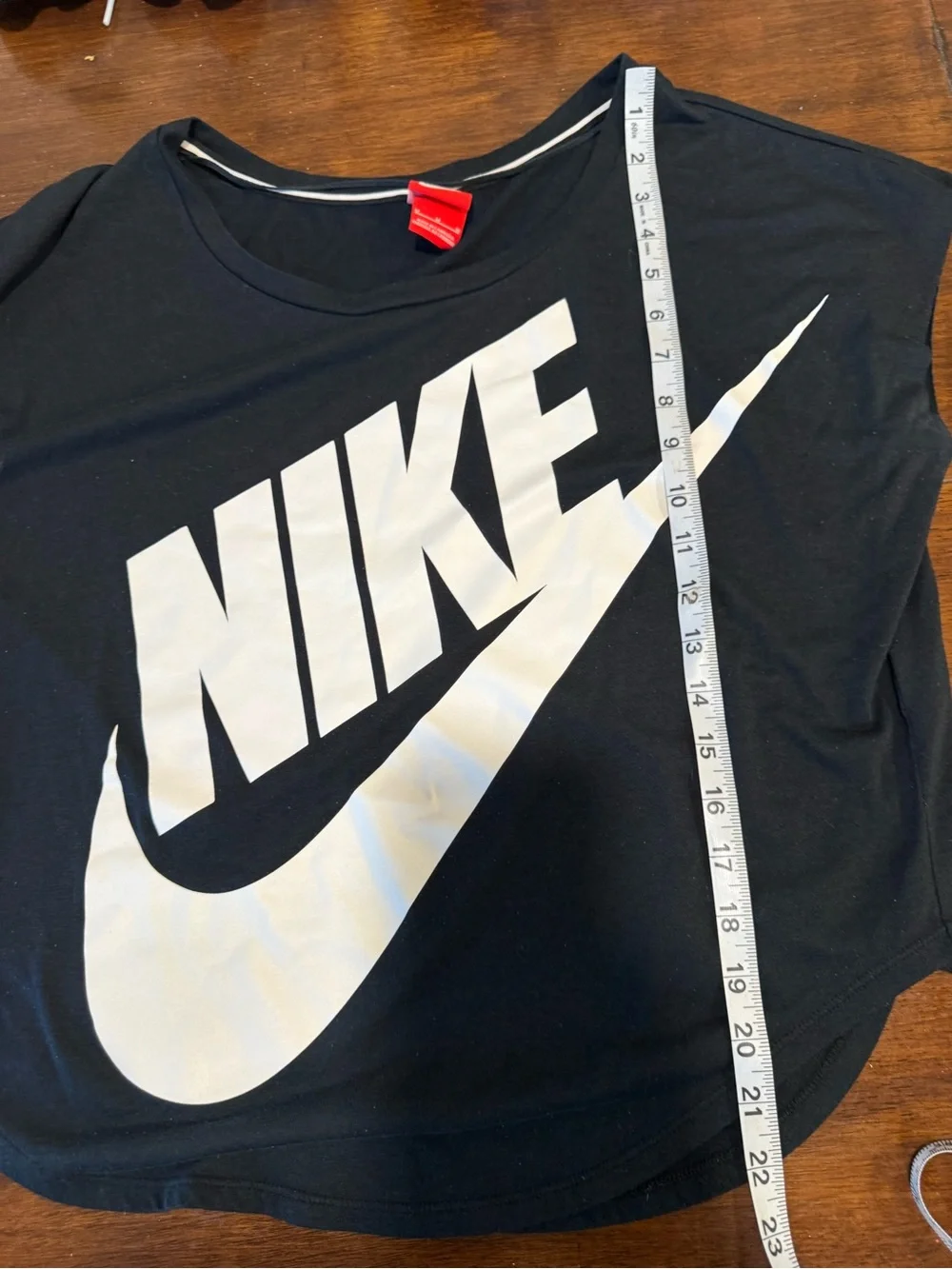 Nike Tunic Tee Shirt Athletic Cut Black Spellout Color Swoosh Women’s M